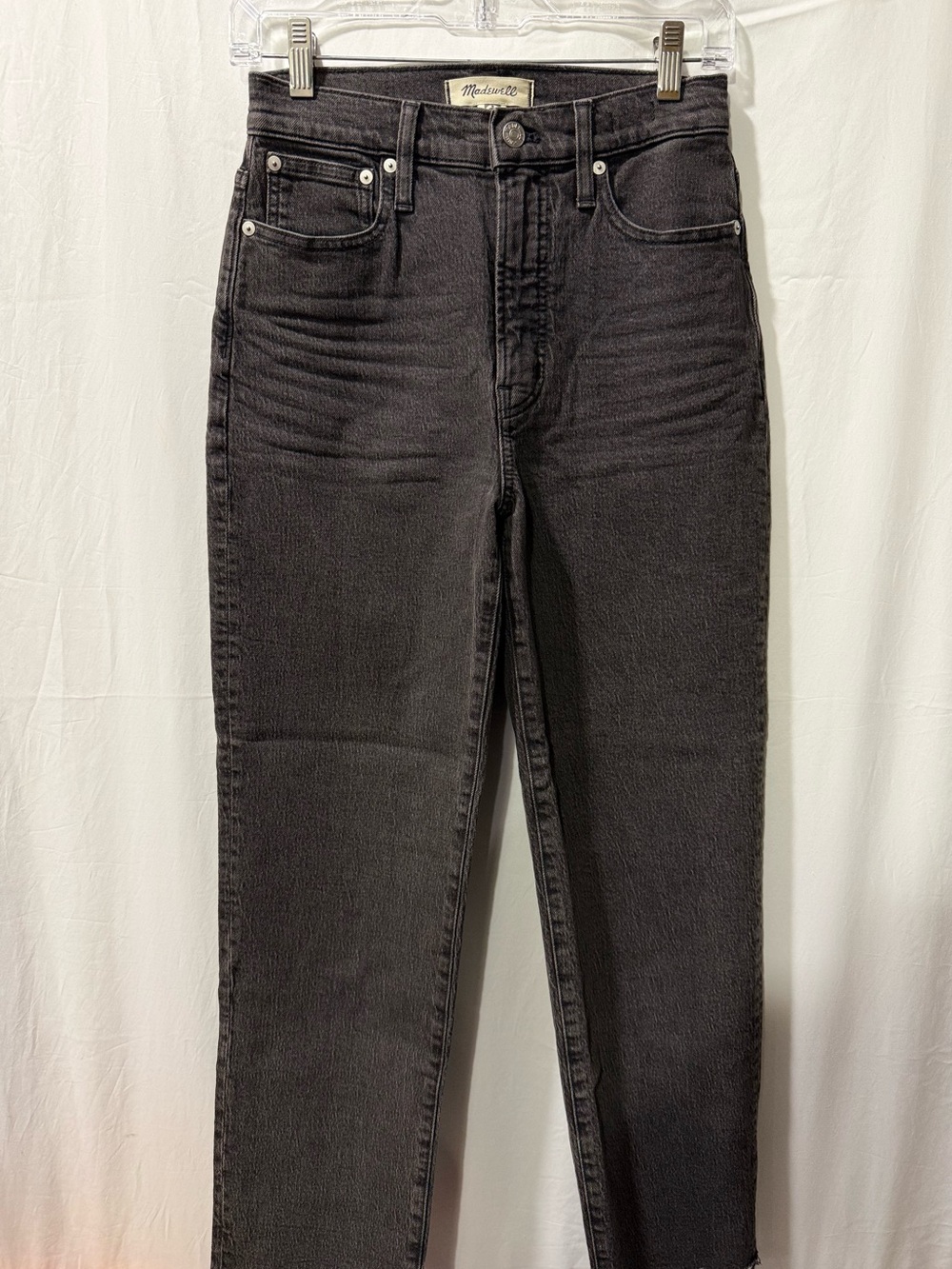Madewell Washed Black High-Rise Straight Jeans